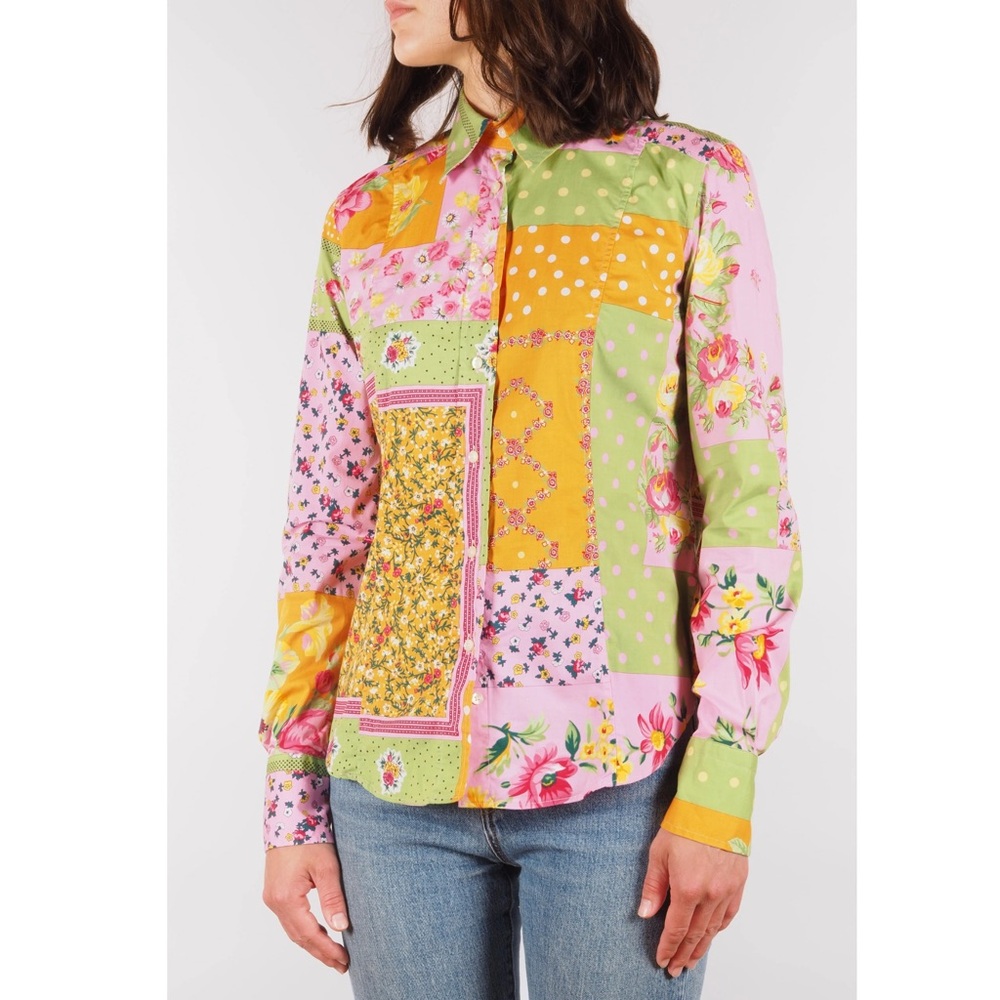Etro‎ Milano Vintage Patchwork Floral Cotton Shirt IT 44 US 8